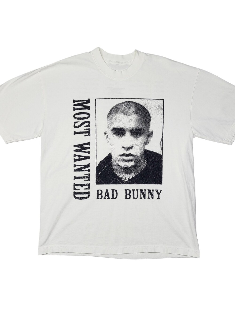 Bad Bunny Most Wanted 2024 Tour Shirt Sz L Double Sided Official Merch USA Made